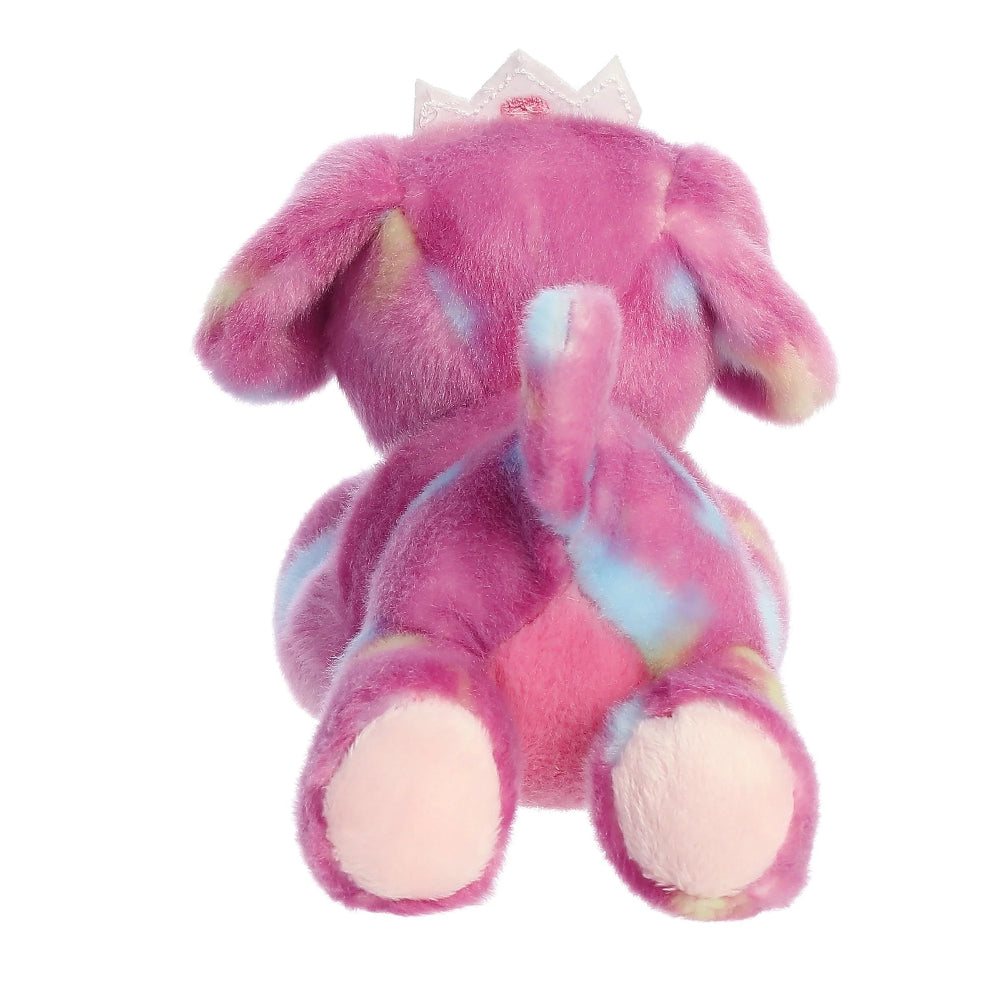 Aurora Bright Fancies Princess Tutti Puppy 7in plush with pink tie-dye fur and crown