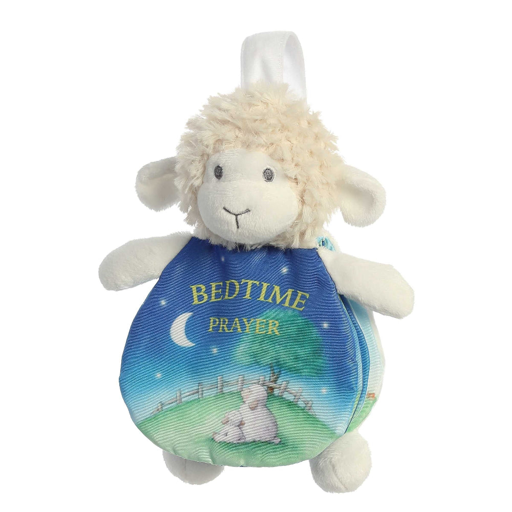 Aurora Ebba Story Pals Bedtime Prayer 9in stuffed sheep with blue blanket