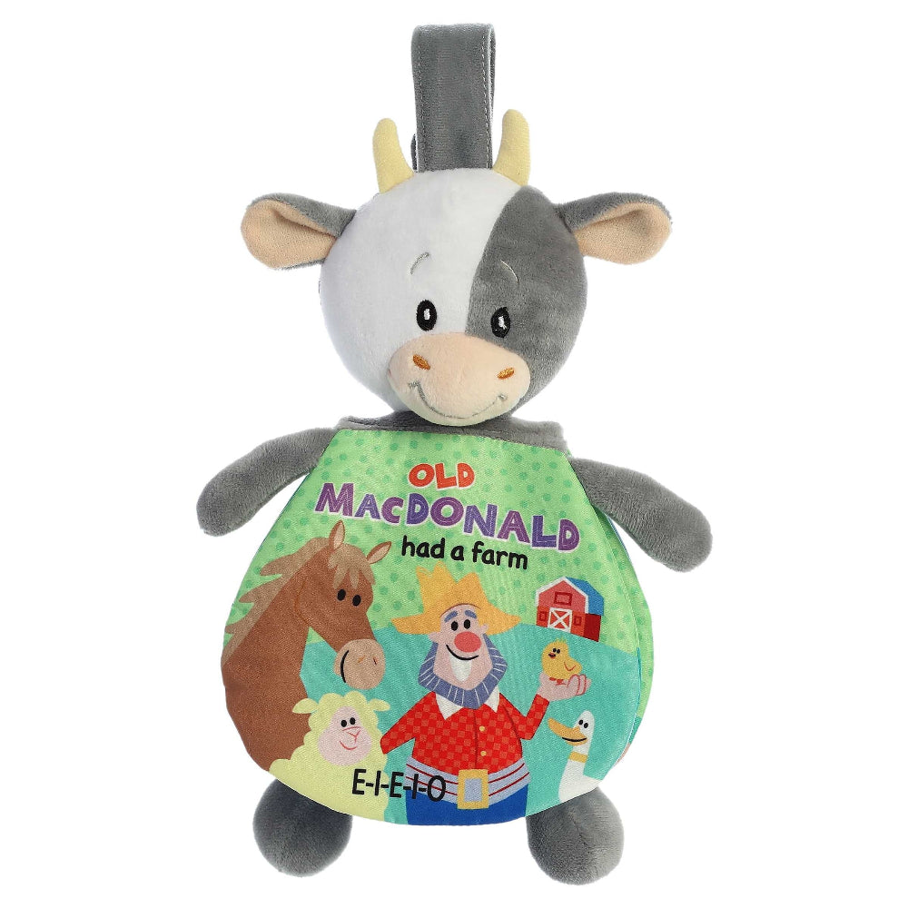 Aurora Ebba Story Pals Old Macdonald stuffed animal, 9-inch gray and white goat with green bib