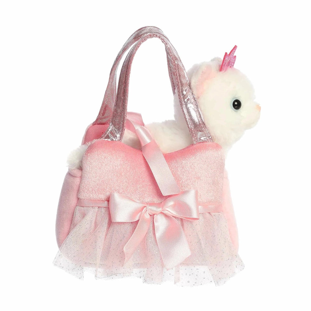 Aurora Fancy Pals Princess Kitty Tutu 7" plush toy in a pink tote with satin bow and tulle tutu.