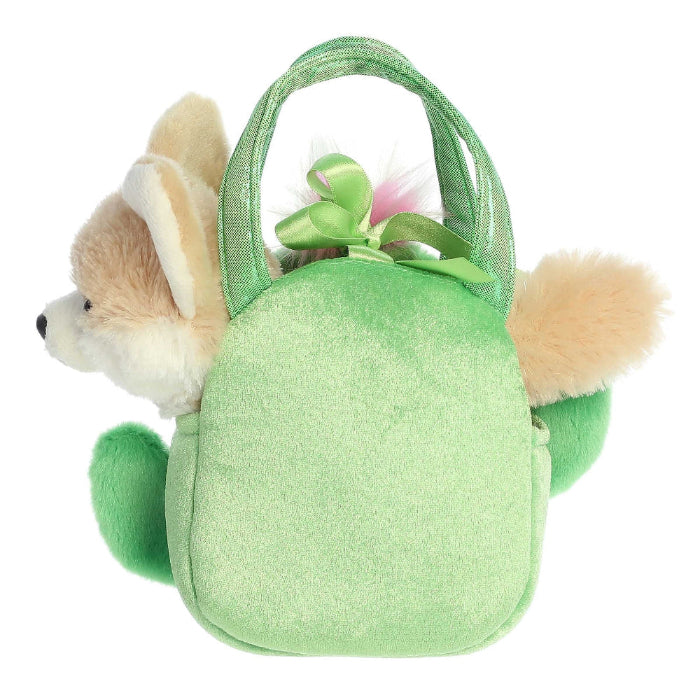 Aurora Fancy Pals 7-inch smiling cactus plush backpack with green ribbon handle