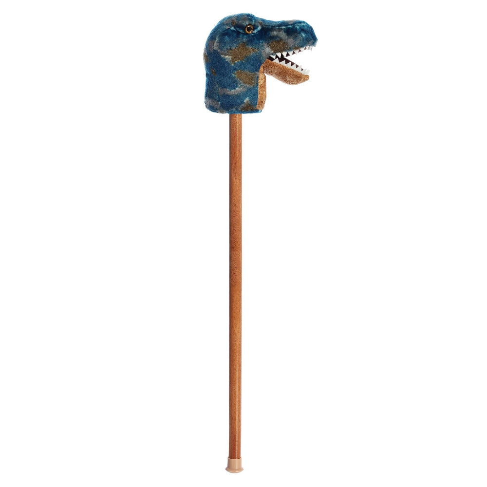 Aurora Giddy-Up Friends Trex 37in plush dinosaur head on wooden pole
