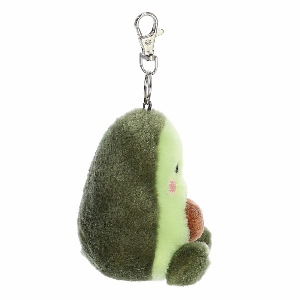 Aurora Palm Pals Airy Avocado clip-on plush toy, green avocado with pale face, 4 inches