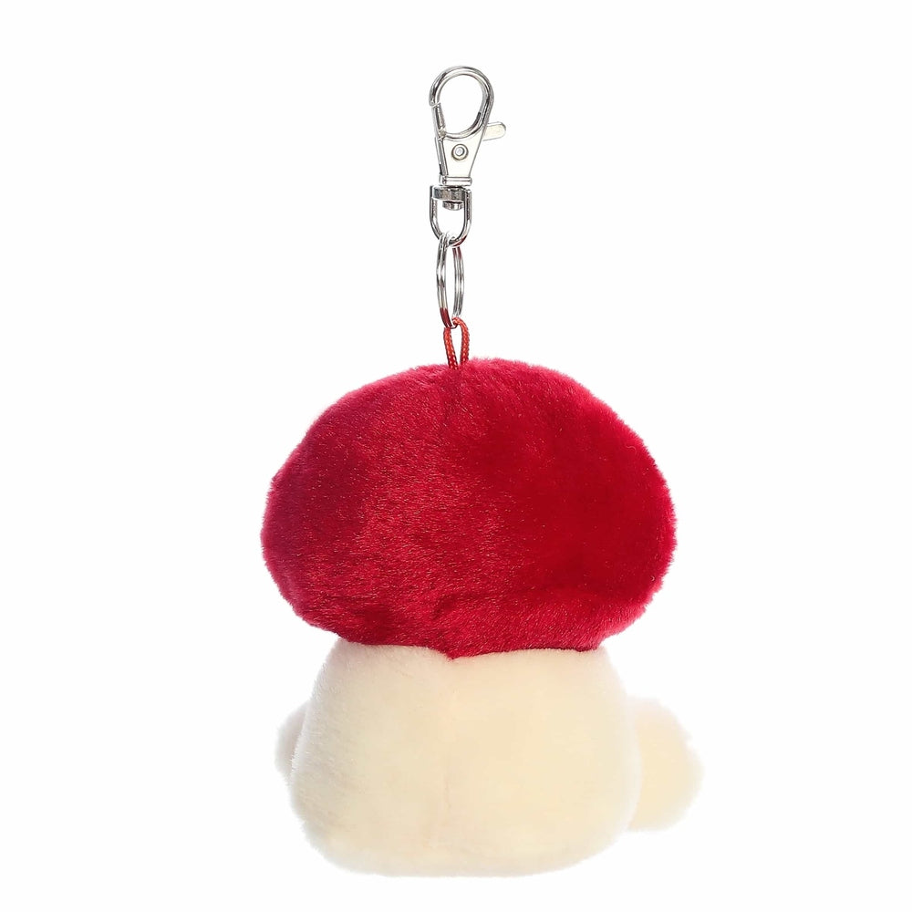 Aurora Palm Pals Amanita clip-on plush mushroom toy, red cap and cream stem, 4-inch