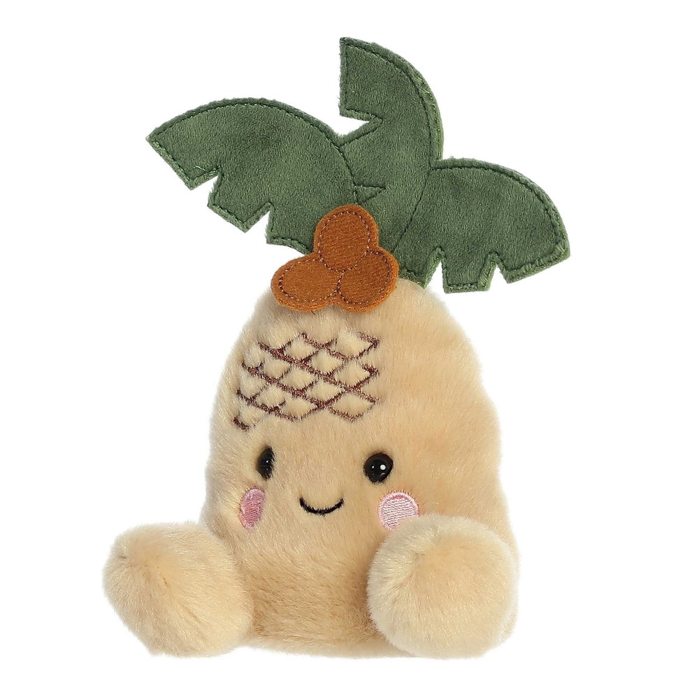 Aurora Palm Pals Breezy Palm Tree plush 5in stuffed animal with beige body, green leaves, embroidered face