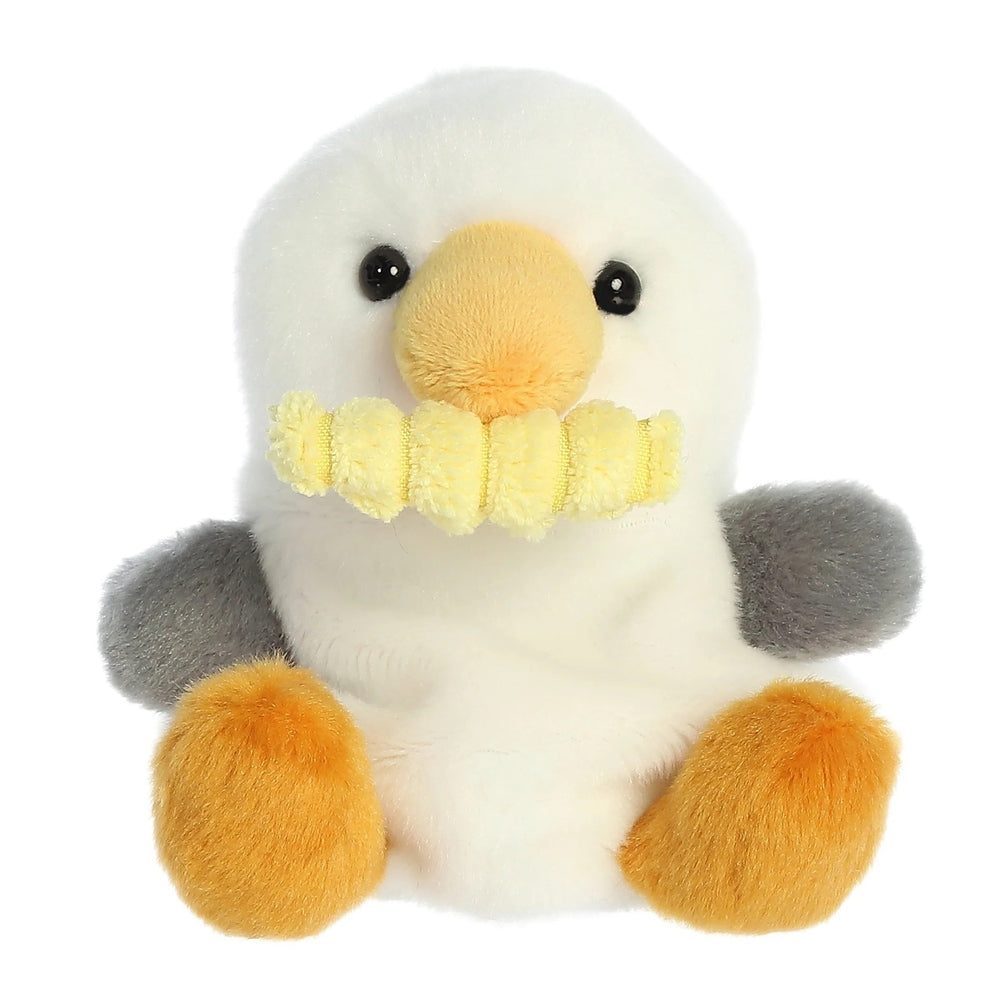 Aurora Palm Pals buoy seagull stuffed animal with yellow beak and orange feet