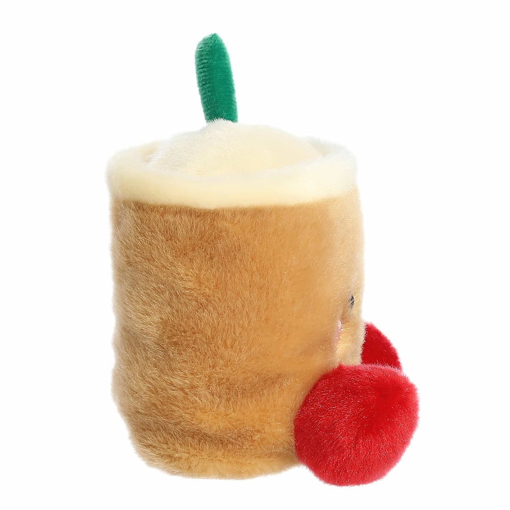 Aurora Palm Pals Chewy Festive Boba 5in stuffed plush cup with foam top, green straw, red cherry
