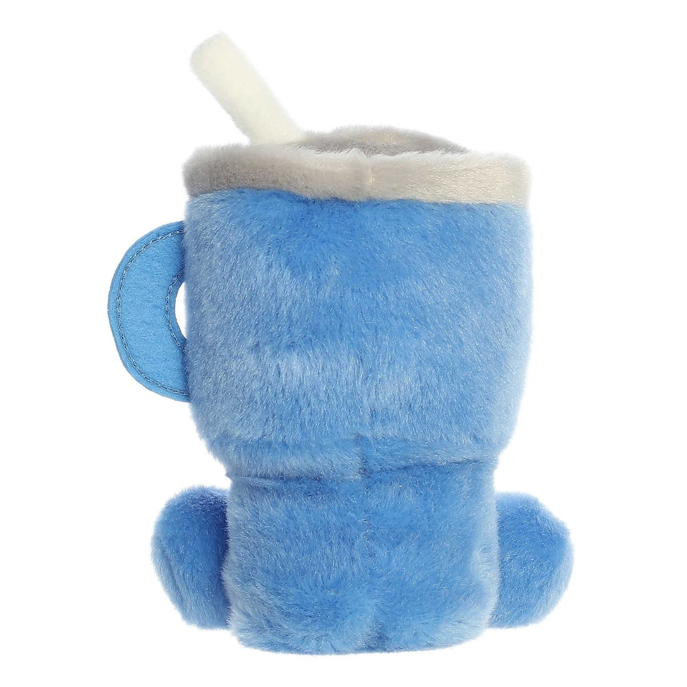 Aurora Palm Pals Cliff Travel Cup 5" plush stuffed toy, blue with white rim and blue handle