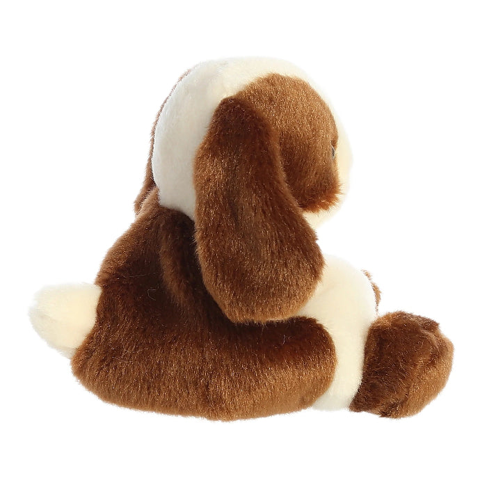Aurora Palm Pals Clover Bunny stuffed animal, brown and white plush, 5 inches