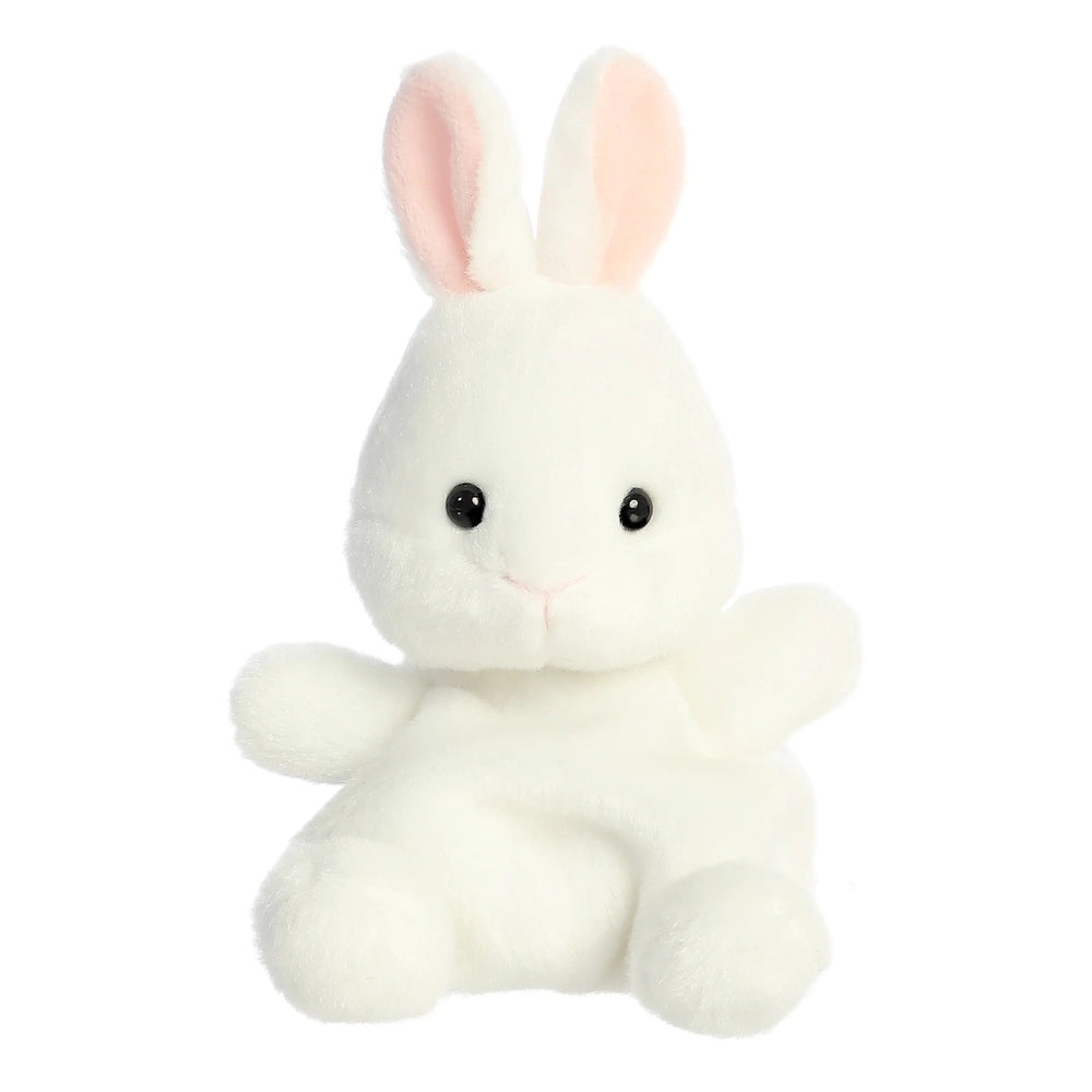 Aurora Palm Pals Cottontail Bunny plush stuffed animal, white with pink inner ears