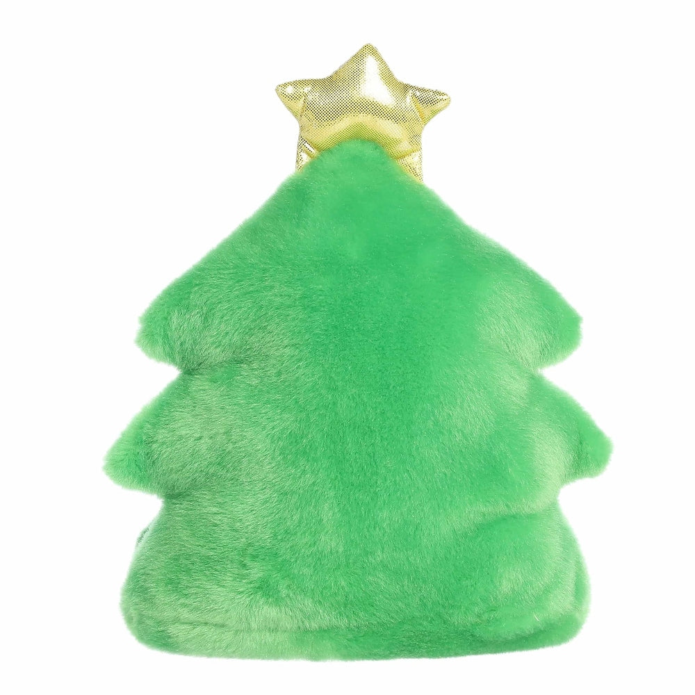 Aurora Palm Pals Douglas Christmas Tree plush with gold star topper, green fuzzy tree toy