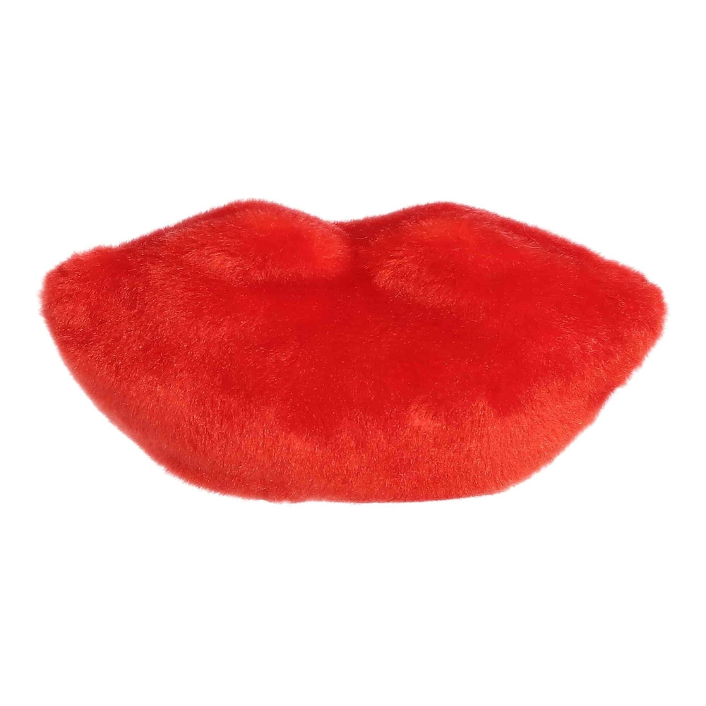 Red fluffy lip-shaped palm plush, Kissie Lips 5 inches