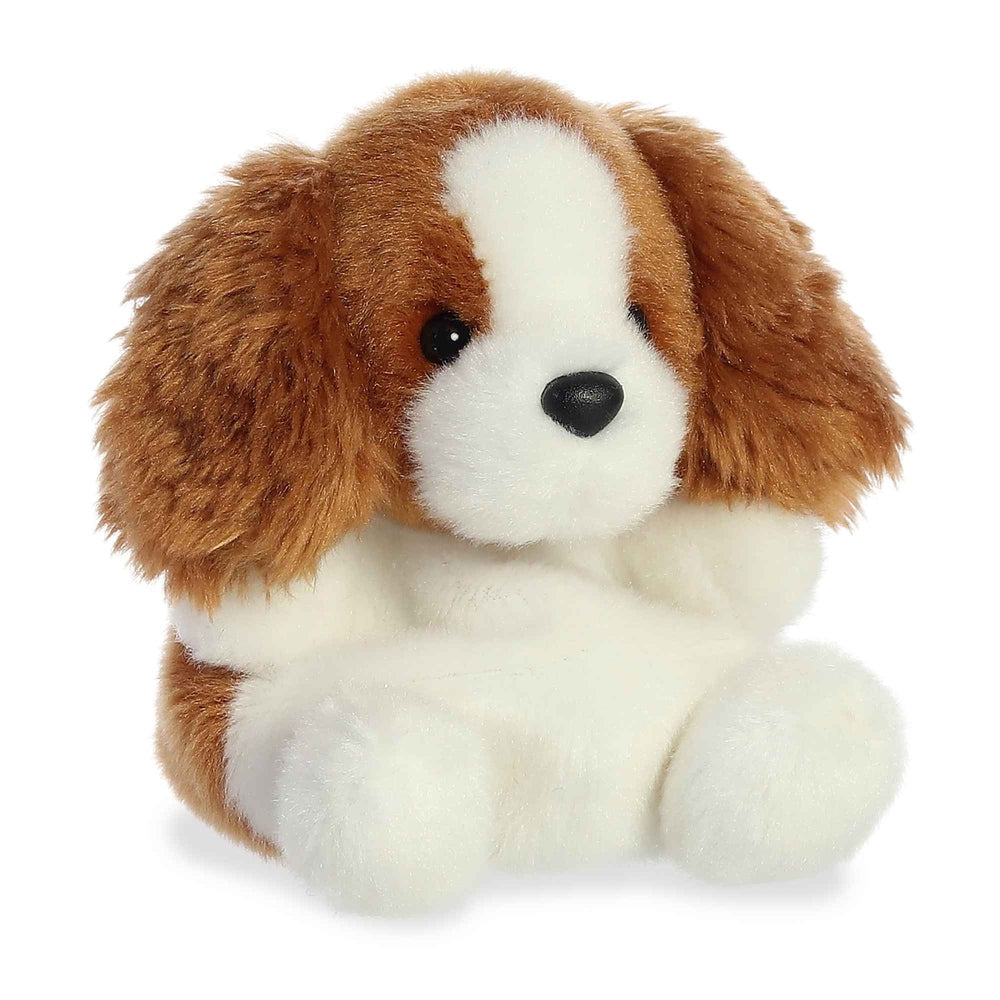 Aurora Palm Pals Lady Spaniel plush 5in, soft brown and white fur with black nose
