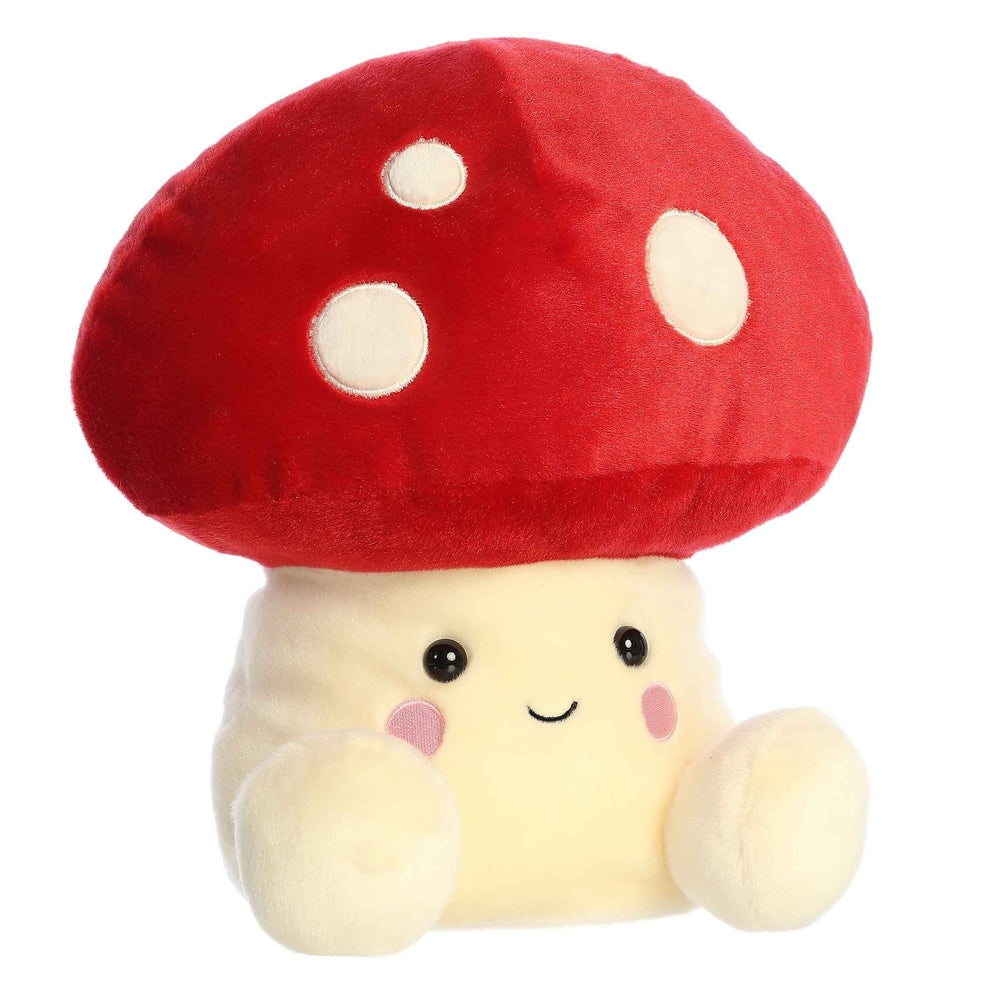 Aurora Palm Pals Amanita Mushroom plush, 13-inch stuffed toy with red cap and white spots