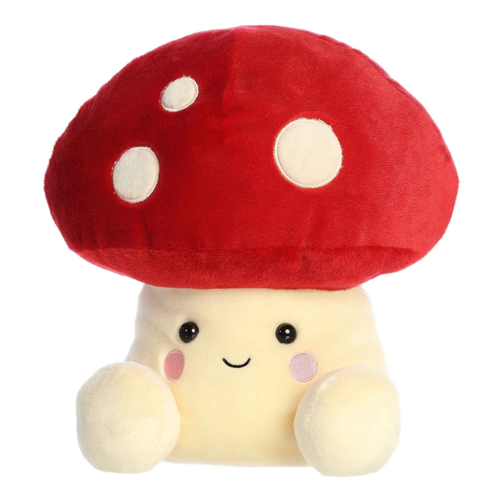 Aurora Palm Pals Amanita Mushroom plush 13-inch red with white spots, soft stuffed toy