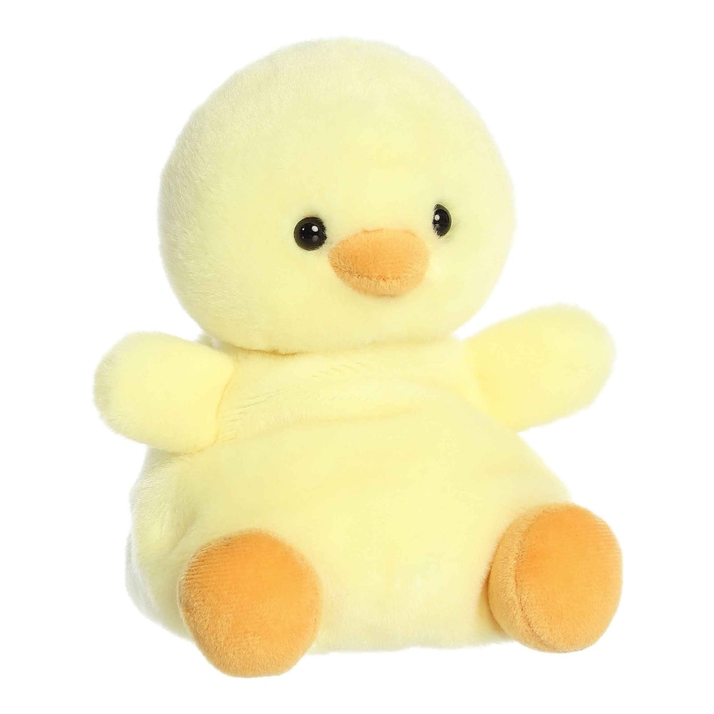 Aurora Betsy Chick palm pals 8in stuffed animal, yellow plush with orange beak and feet