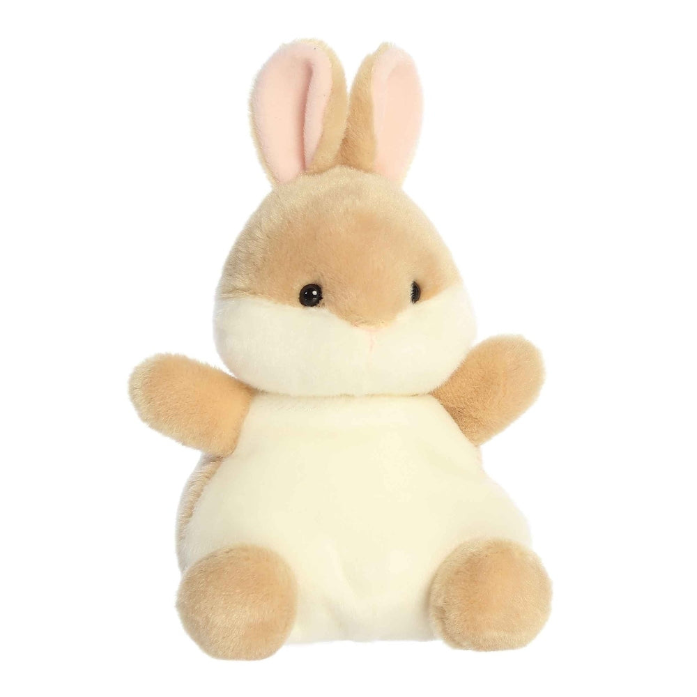 Ella Bunny plush stuffed animal, 8-inch beige and white, Aurora Palm Pals