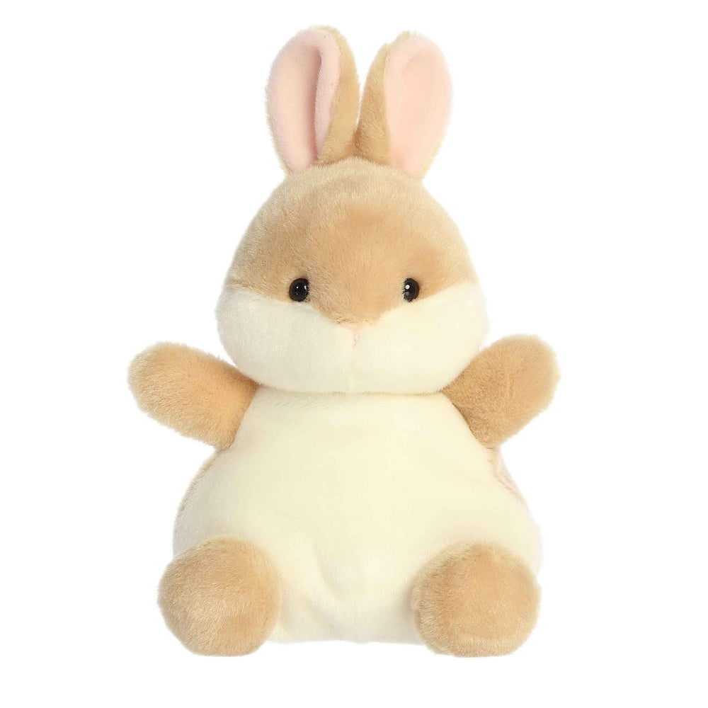 Ella Bunny 8in plush stuffed animal by Aurora Palm Pals in tan and cream