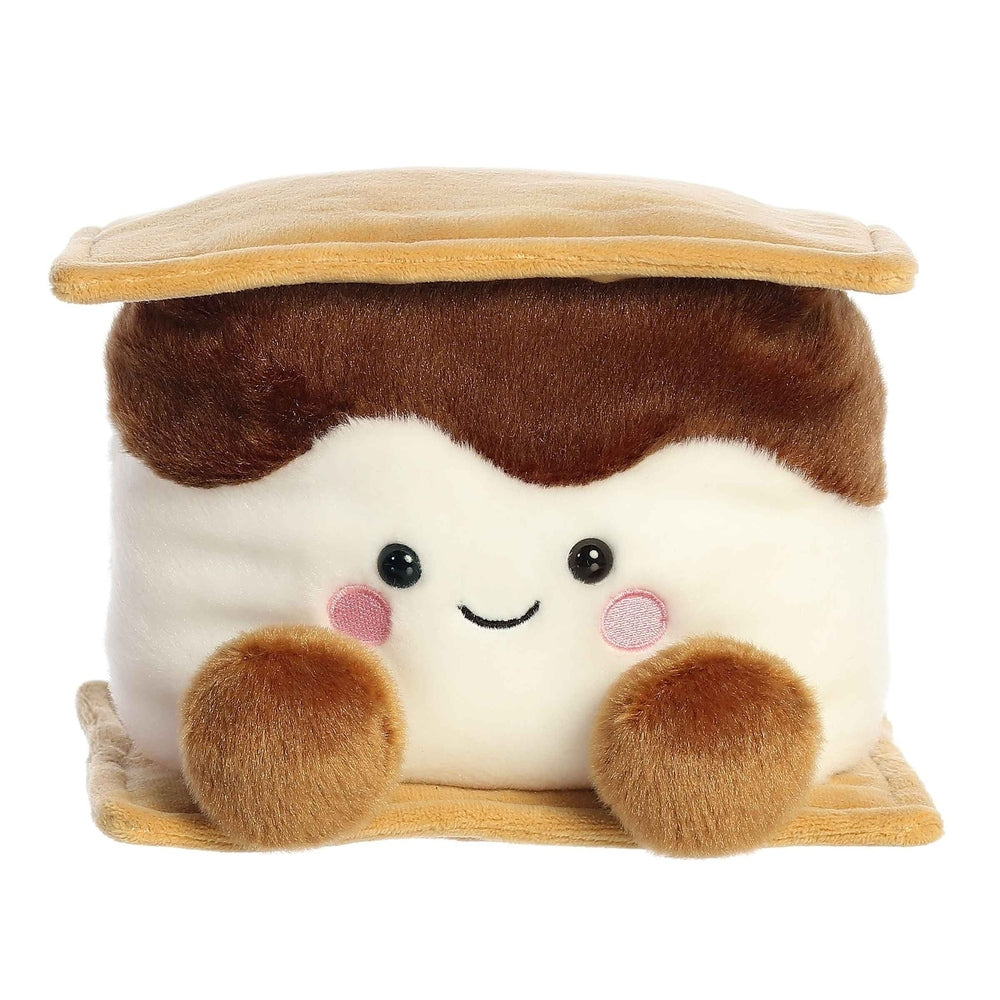 Aurora Palm Pals Toastee S'more plush stuffed animal, white marshmallow with brown graham crackers, 8-inch