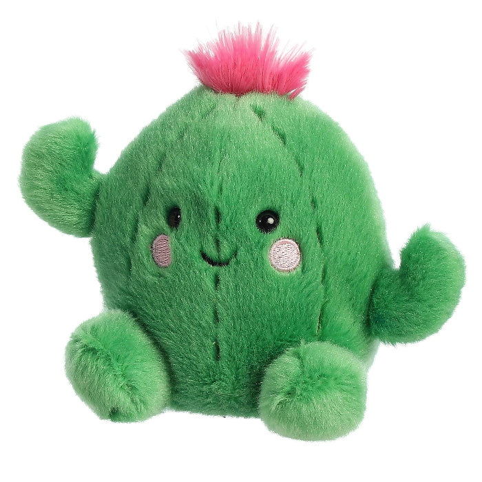 Aurora Palm Pals Prickles Cactus 5-inch green plush stuffed animal with pink tuft and cute face
