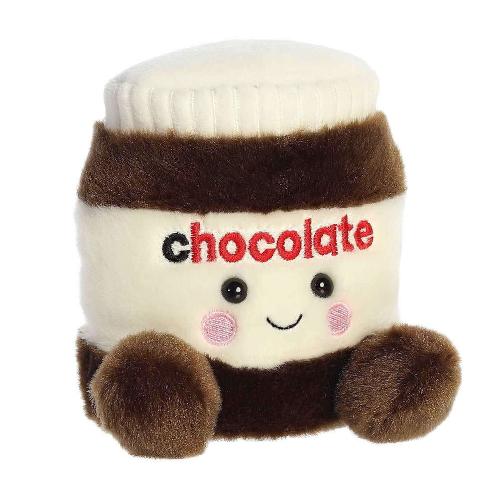 Aurora Palm Pals Chocolate Spread plush, 5in stuffed toy with white body, brown cap and cute face