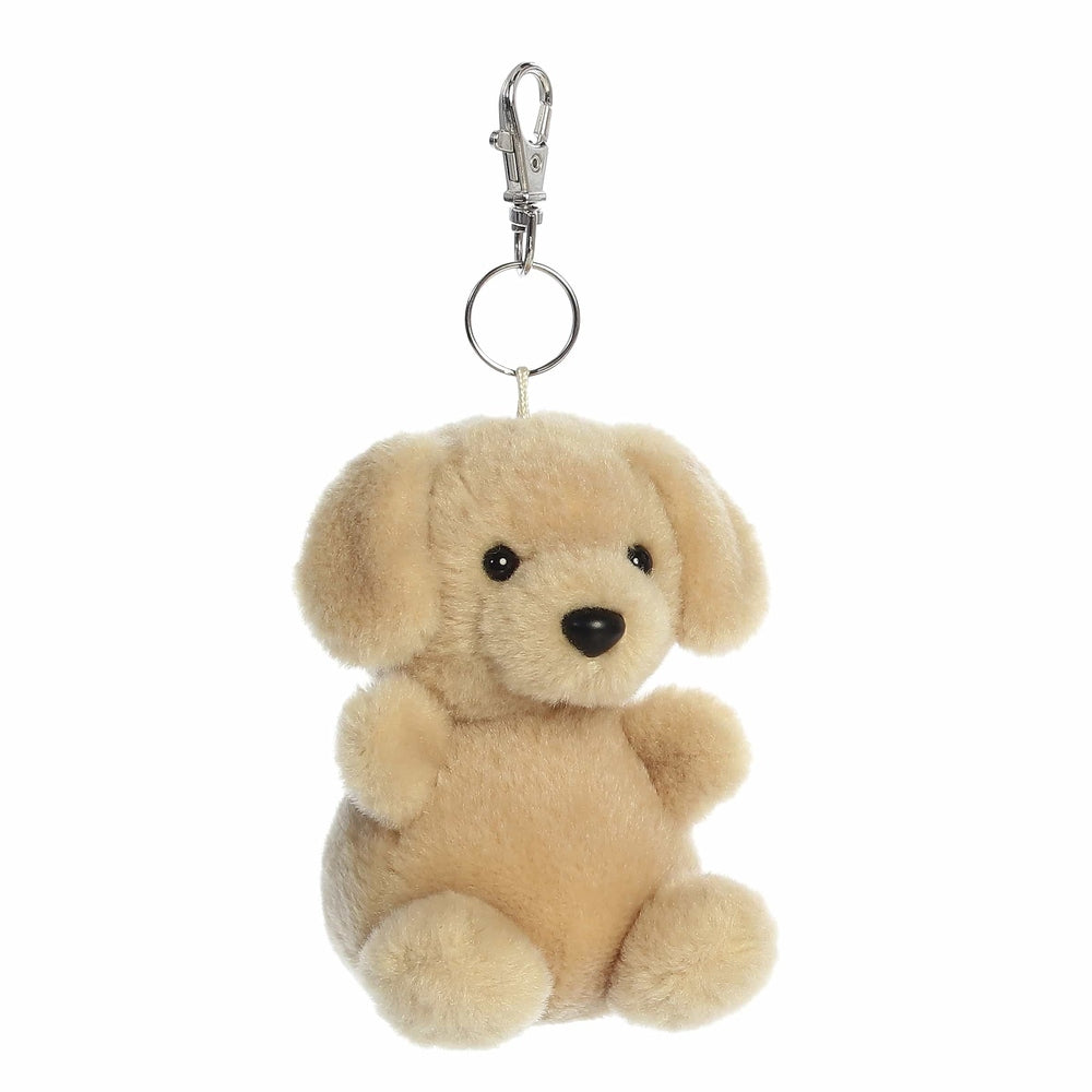 Aurora Palm Pals Sunny Lab ClipOn plush dog, beige fur with metal clip