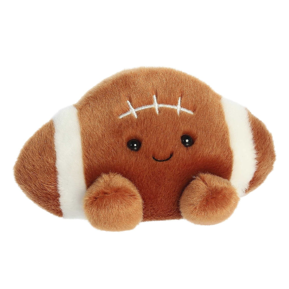 Aurora Palm Pals Tackle Football 5in plush stuffed animal, brown with white laces, cute face