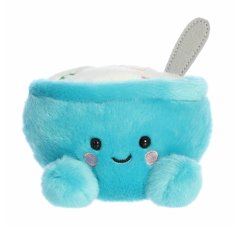 Aurora Palm Pals Trixie Cereal 5" plush toy, blue cup with fluffy paws and cute embroidered face