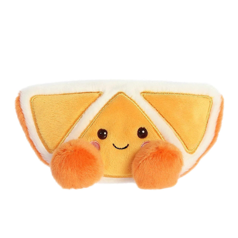 Aurora Tucker Mandarin 5" Palm Pals plush orange slice with white rind and two orange pom-poms