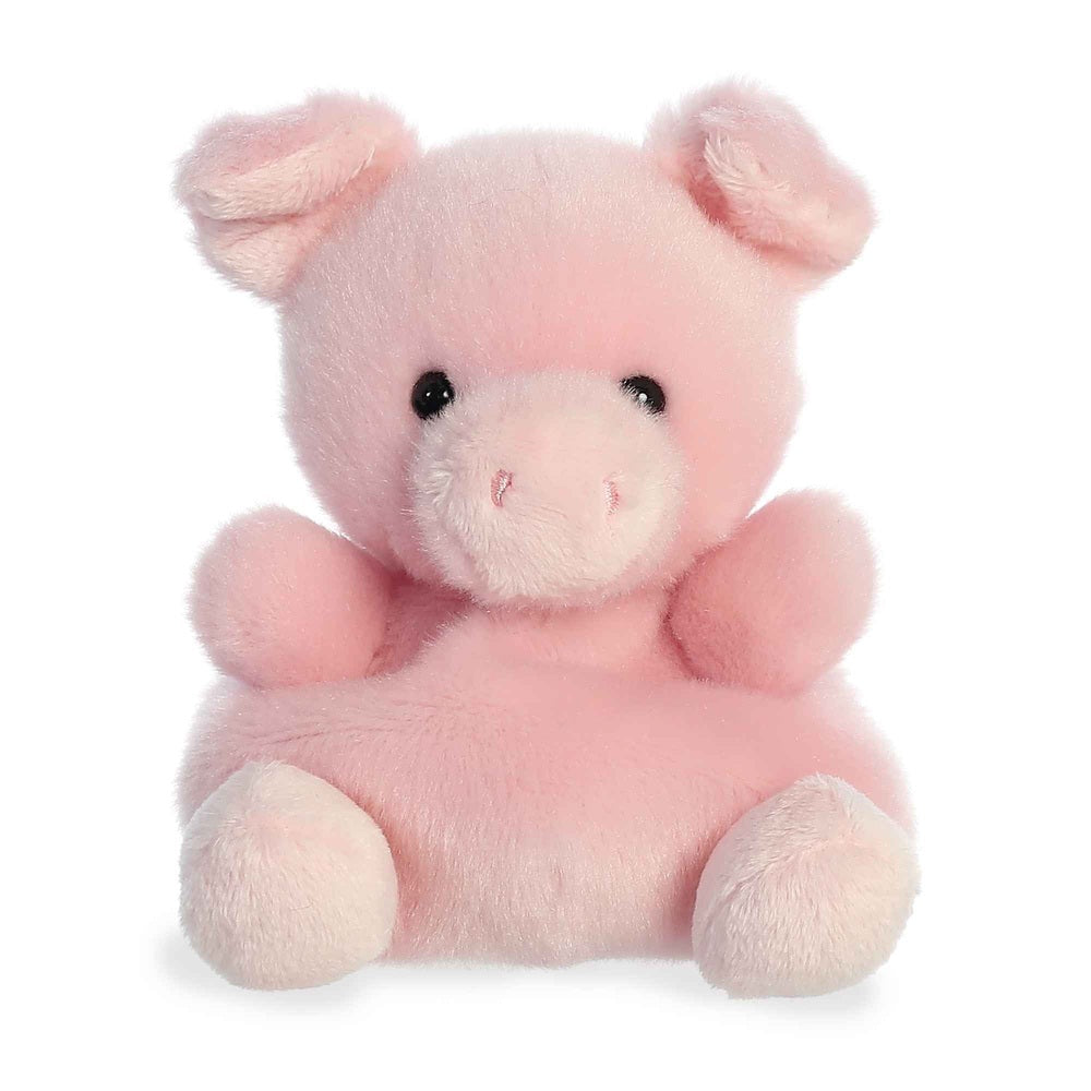 Aurora Palm Pals Wizard Pig 5-inch plush toy, soft pink stuffed pig with black eyes