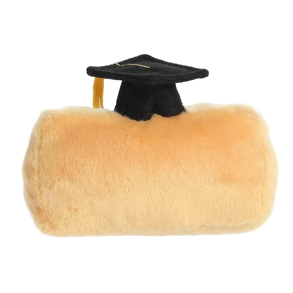 Aurora Palm Pals You Rule Ruler plush toy, 5-inch beige stuffed animal with black graduation cap