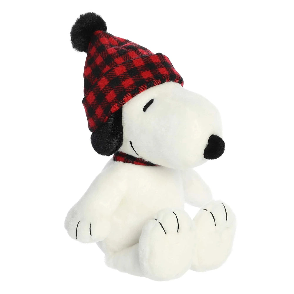 Aurora Peanuts Winter Hat Snoopy Winter Plaid Snoopy 11"