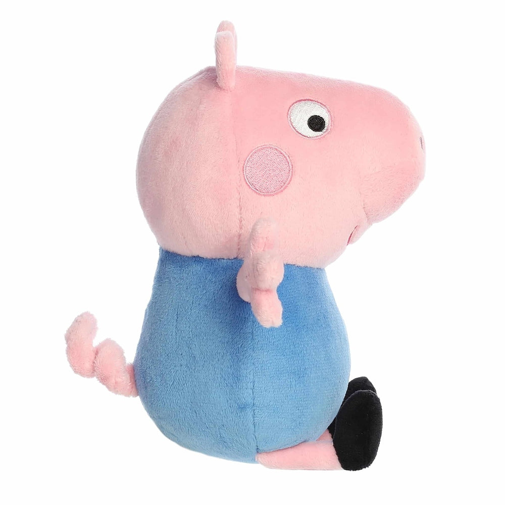 Aurora George Pig plush toy, 8-inch Peppa Pig character with pink head and blue outfit