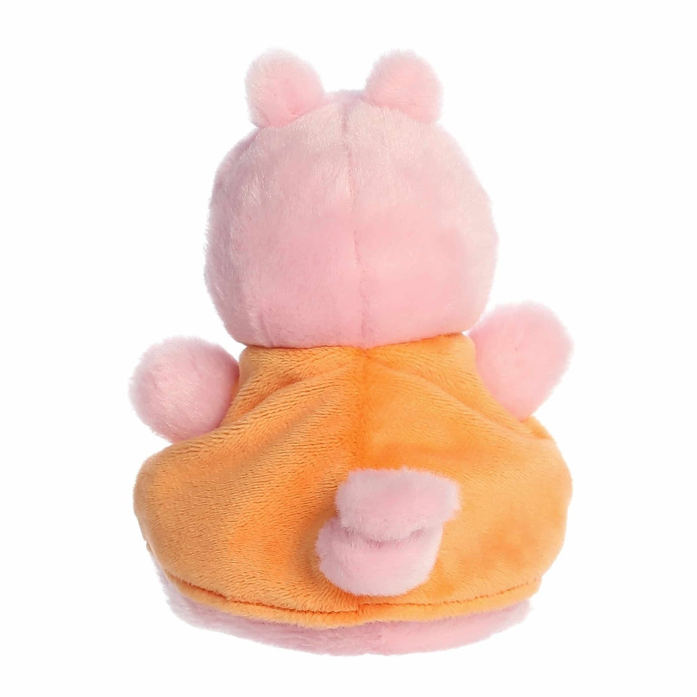 Stuffed animal Aurora Peppa Pig Palm Pals Mummy Pig plush in pink with orange dress, 5-inch size