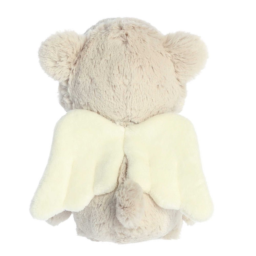 Aurora Precious Moments Guardian Angel Bear, 12-inch plush with cream wings