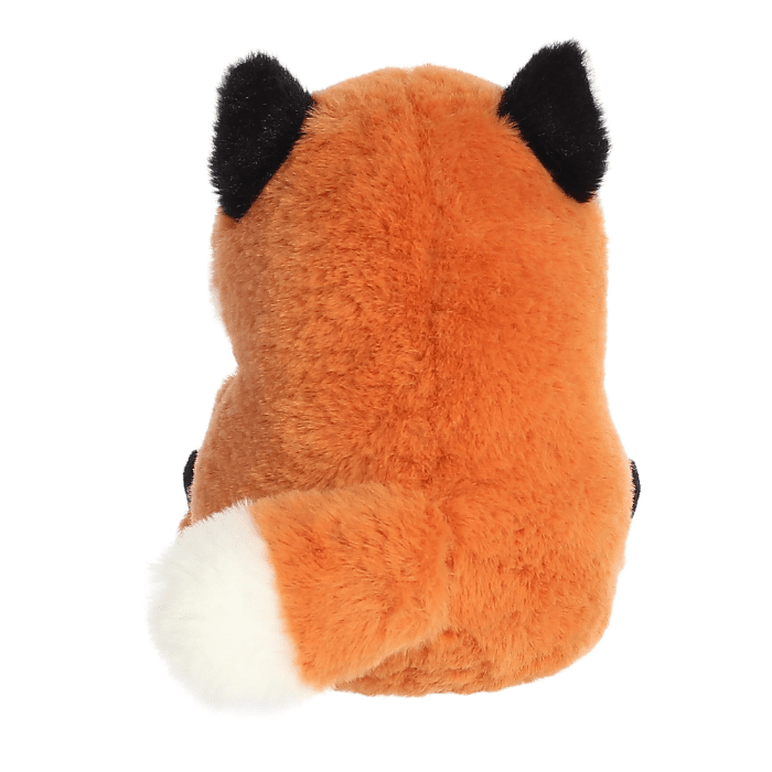 Aurora Rolly Pet Finley Fox 10-inch plush toy with orange fur, black ears, white tail tip