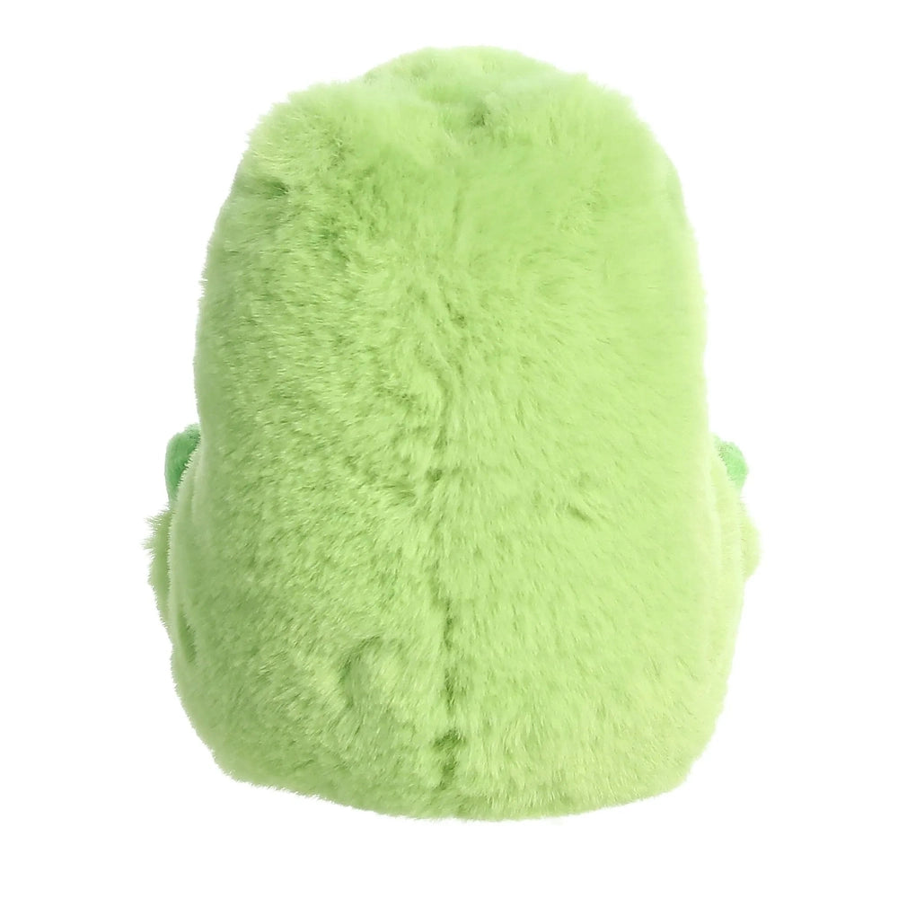 Aurora Rolly Pet Riberto Frog 5-inch lime-green plush toy with fluffy fur, ready for cuddles.