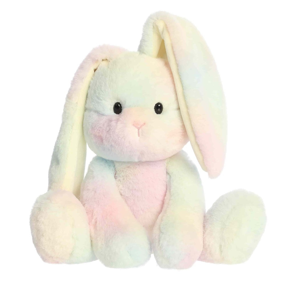 Aurora Spring Candy Cottontails 8-inch plush bunny, pastel rainbow fur, soft stuffed animal