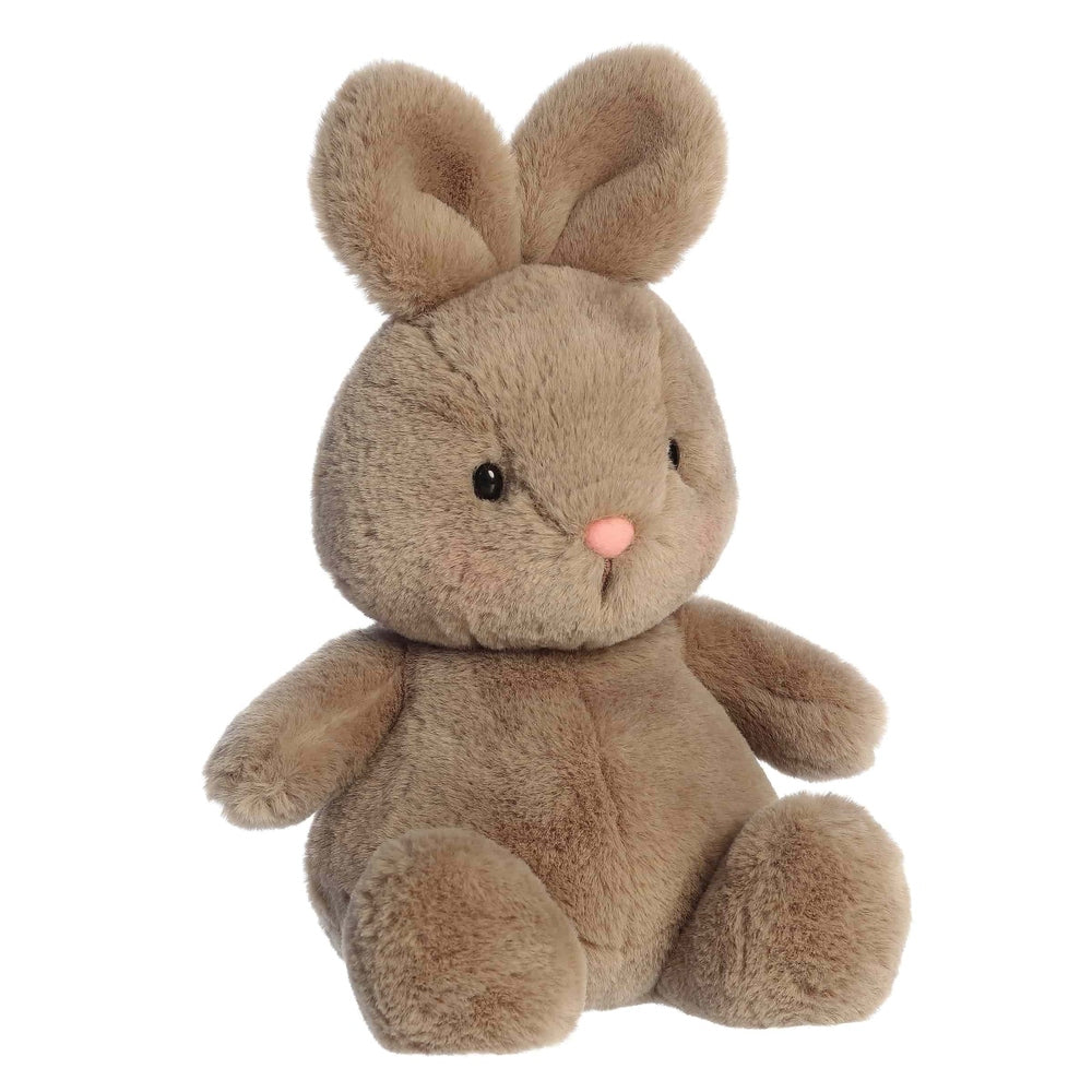Aurora Spring Dumplin plush bunny stuffed animal, brown/tan soft fur with pink nose.