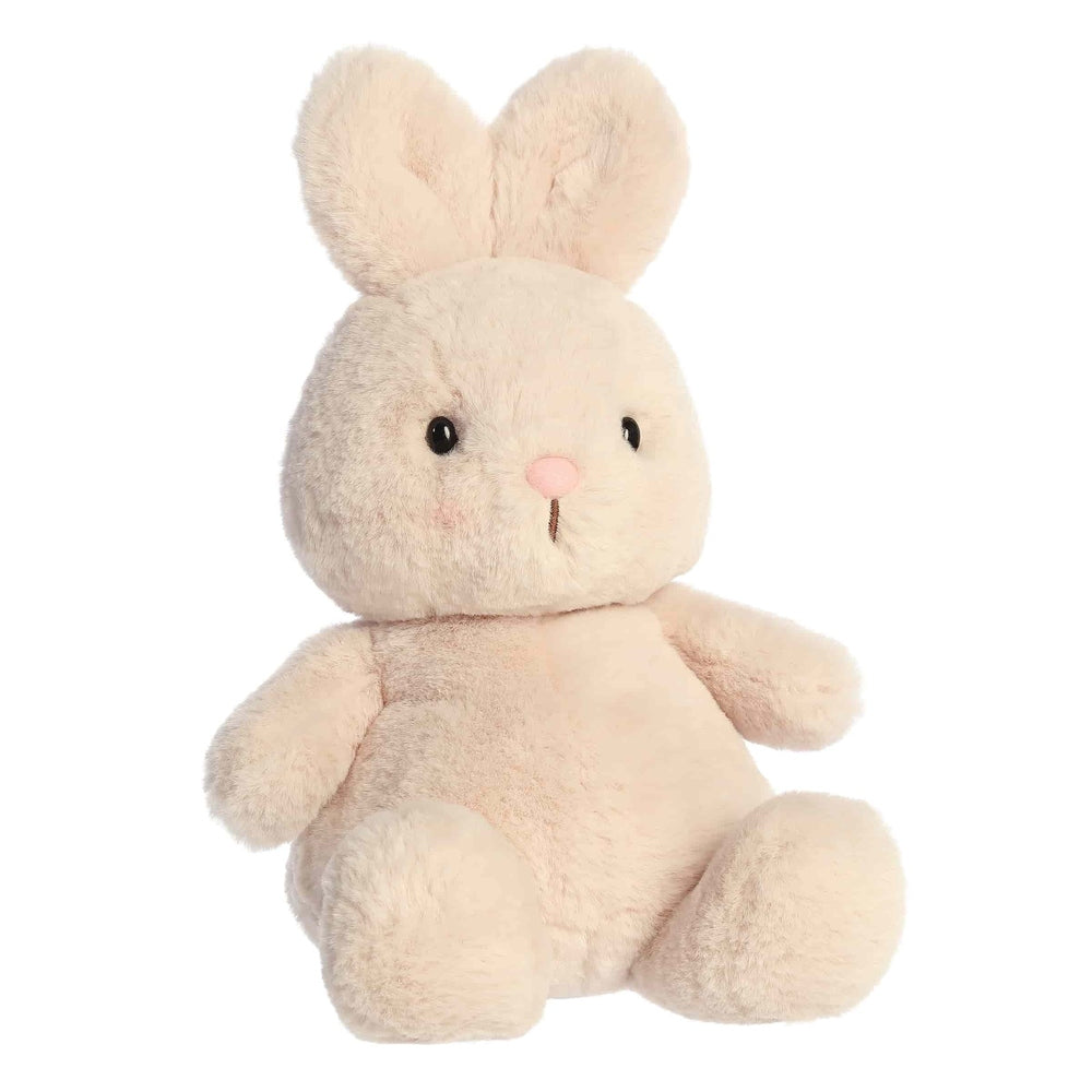 Aurora Spring Dumplin stuffed bunny plush in cream beige fur with pink nose.
