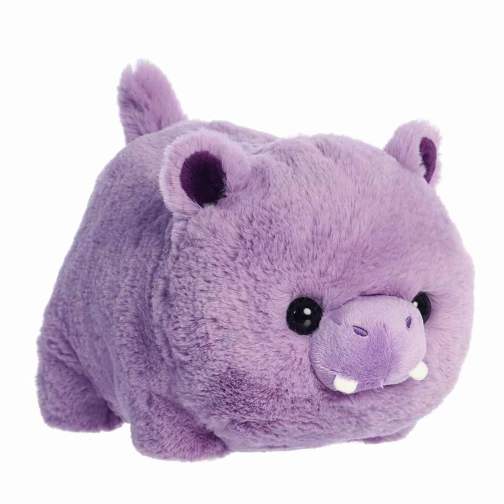 Aurora Spudsters Harlo Hippo 10" plush toy in lavender purple, a cuddly stuffed animal ready for hugs.