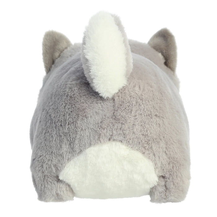 Aurora Spudsters Haze Husky 10in plush stuffed animal in gray with white tail and ears