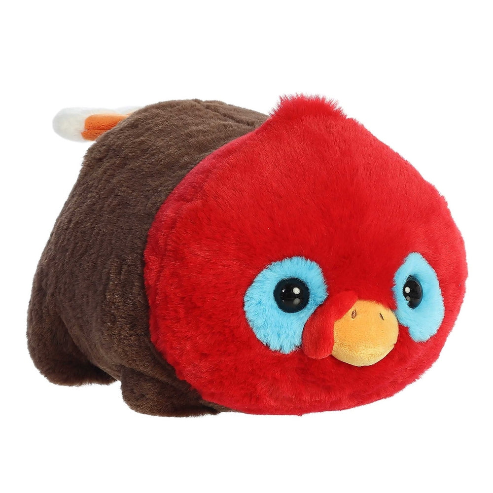 Aurora Spudsters Todd Turkey 10in stuffed animal with red head, brown body, blue eye patches