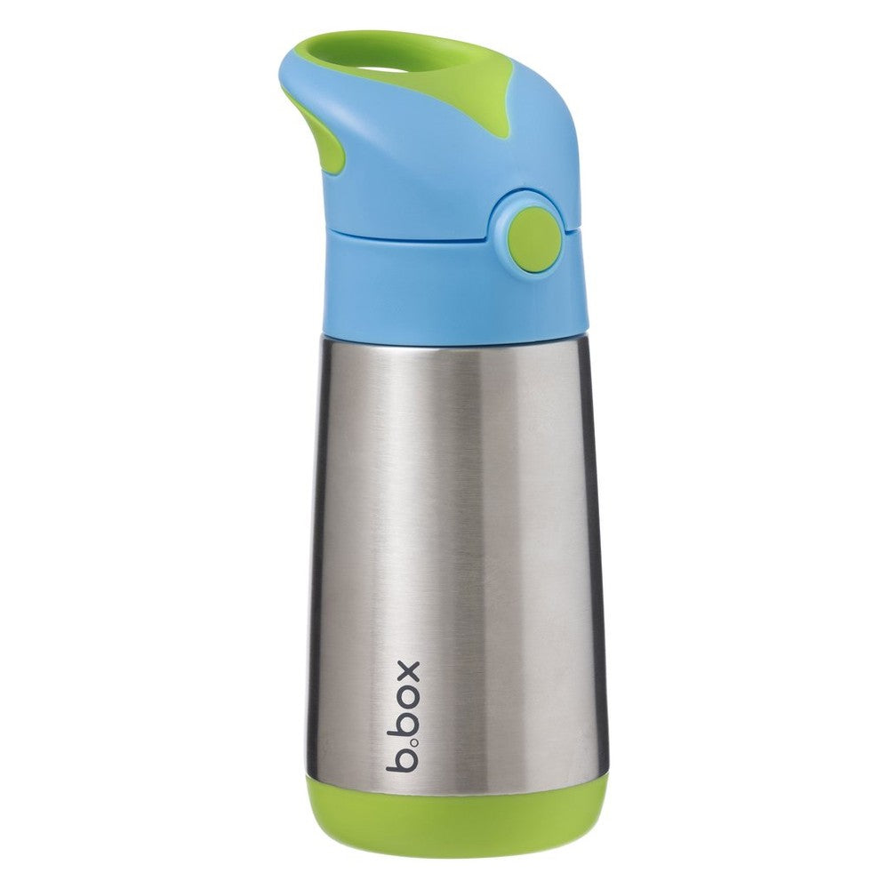 B.Box insulated bottle with stainless steel body and blue and lime cap