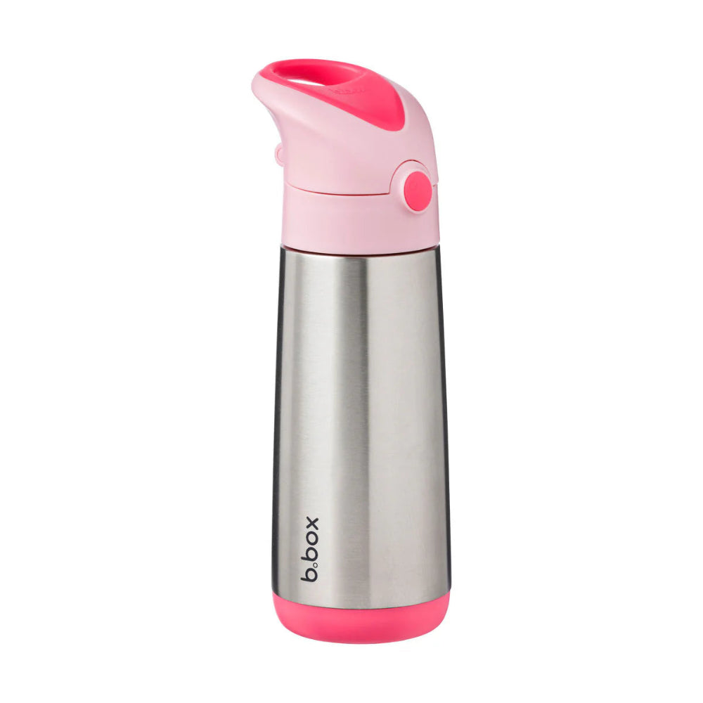 B.Box insulated drink bottle 500 ml stainless steel with pink lid and base