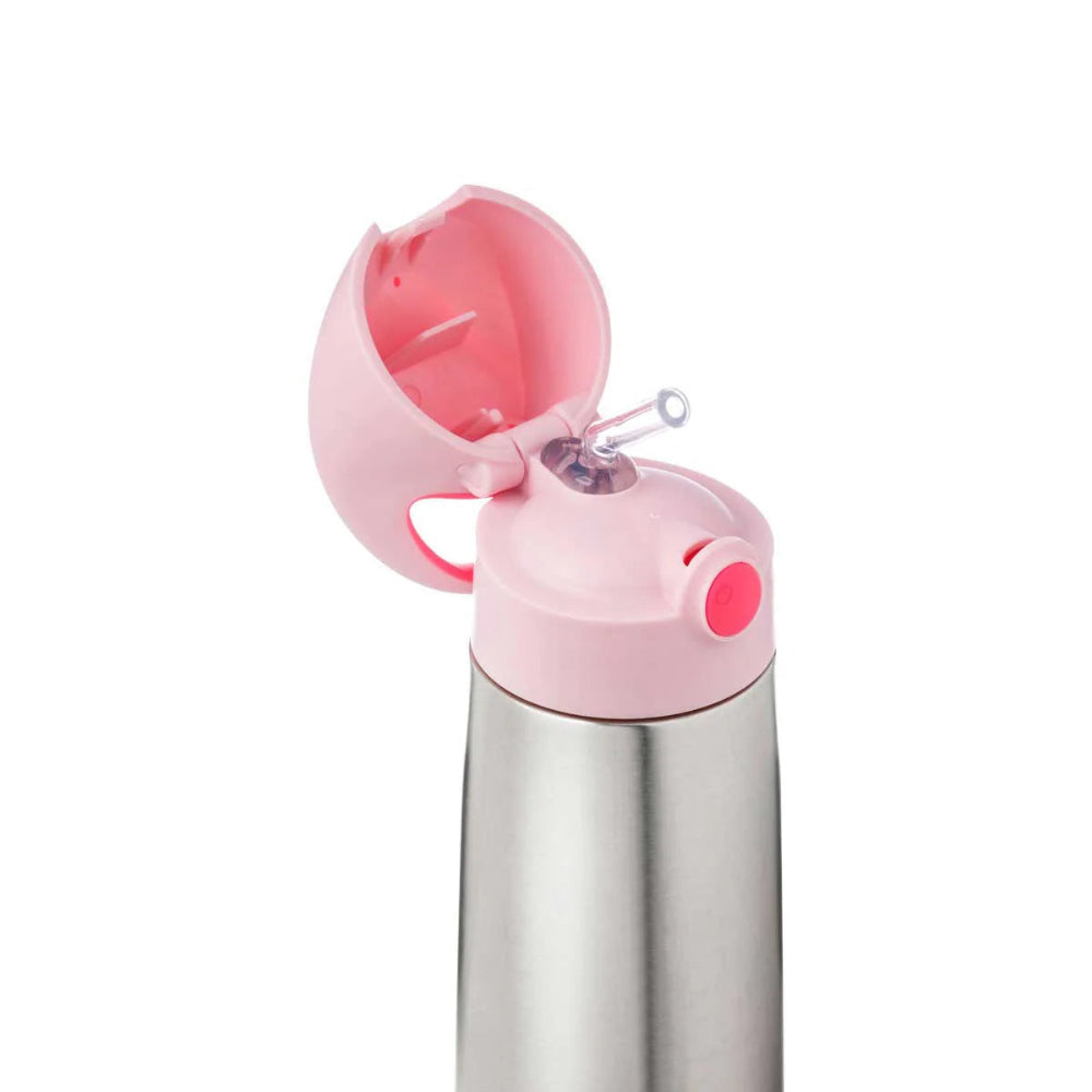 B.BOX insulated 500 ml water bottle with pink flip-spout lid