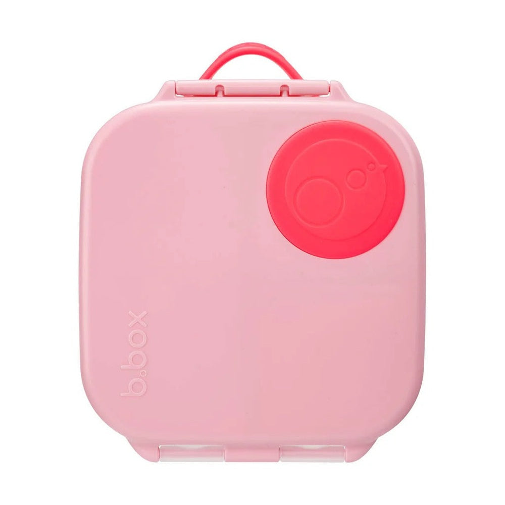 B.Box Mini Lunchbox pink with red round lid and attached handle by B.BOX