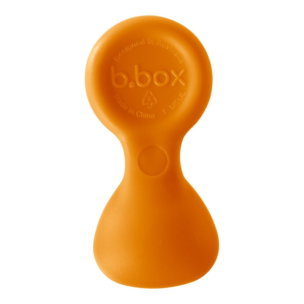B.BOX Mini Spoon set of 3; bright orange silicone baby feeding spoons