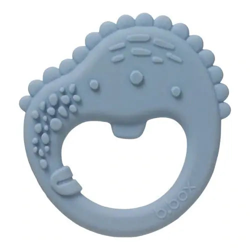B.Box Trio Teether blue silicone teether with ring grip and textured bumps