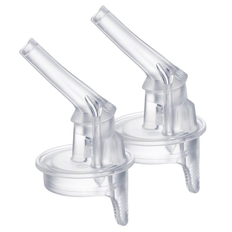 B.BOX Tritan drink bottle straw tops, 2-pack with clear plastic lids for replacement.